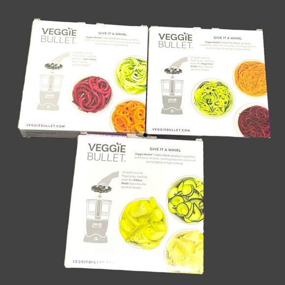 Veggie Bullet Blade Set Of 3 Replacement Angel Hair Udon Ribbon  Open‎ Package - Picture 2 of 10